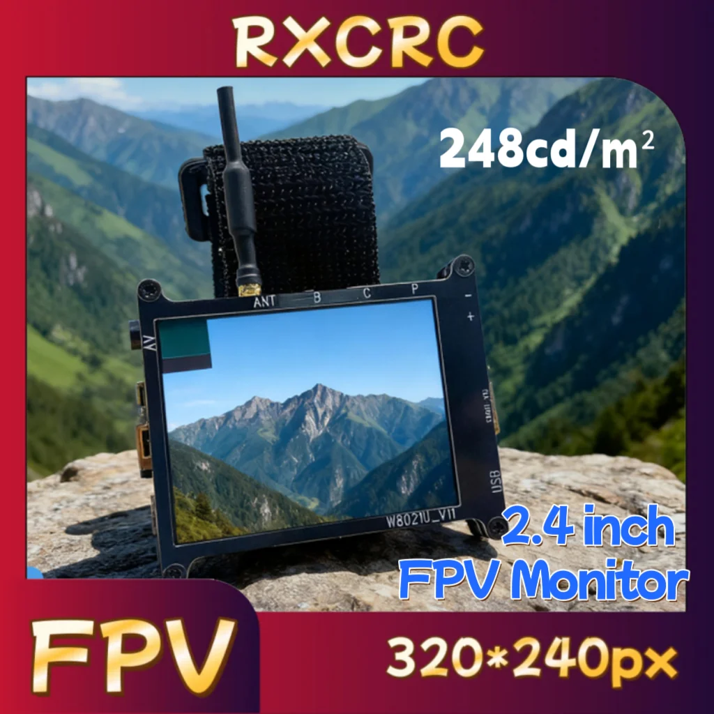 RXC 5.8G 모듈 송신기 400mW VTX Caddx Ratel 2 V2 카메라 올인원, FPV 2.4인치 모니터. RC 멀티콥터 FPV 드론 부품용.