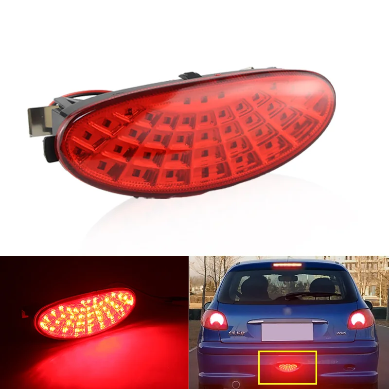 

1 шт. для Peugeot 206 Hatch / 206 CC /206 SW / 206 GTi 6351K5 задний бампер светодиодный комплект противотуманных фар красный автомобильный Стайлинг аксессуары
