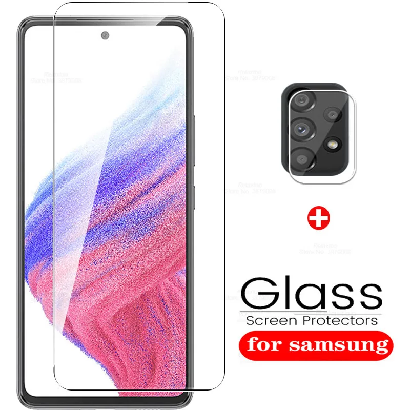 2in1 camera lens screen protector glass for samsung A53 A73 A33 5G Galaxya53 A13 A03 Core S A03S armor safty tempered glass film