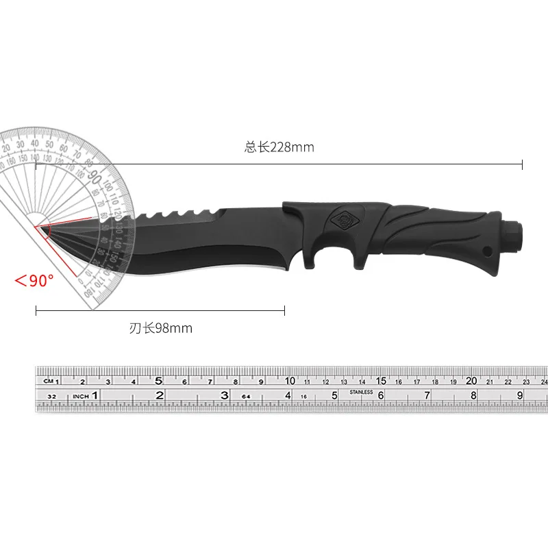 Outdoor Straight Knife Tactical Knife Multifunctional Knife Field Defense Knife Portable High Hardness Sharp Knife Survival Knif