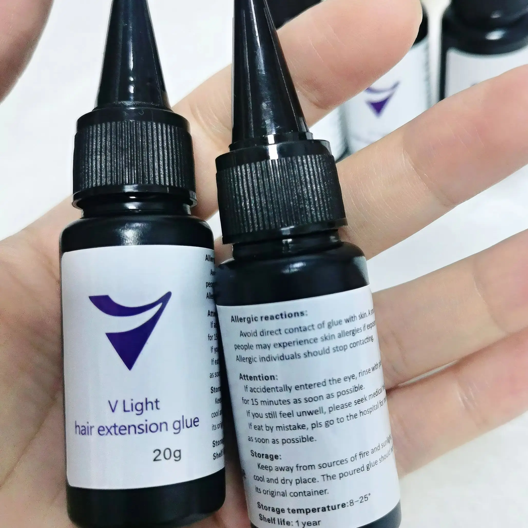 Strumento per l'estensione dei capelli con nastro adesivo V-Light Colla professionale con tecnologia V-Light per parrucca per extension Parrucca per capelli Colla V-Light 20 g/pz