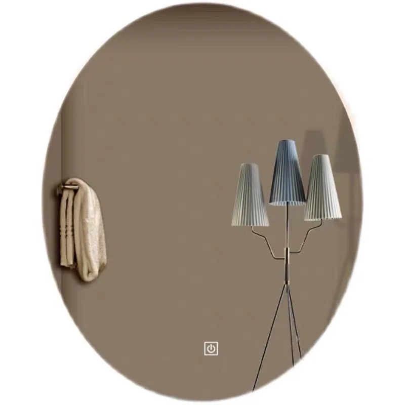 

LED smart bathroom mirror full-length mirror oval bathroom mirror defogging punching Bluetooth touch sense borderless