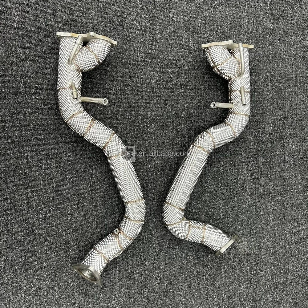 Für Porsche 718 Cayman GT4 GTS/Spyder 4.0T Auspuff-Downpipe 304SS Hitzegeschützt Hochleistungs-Automobilteil – Detail 5