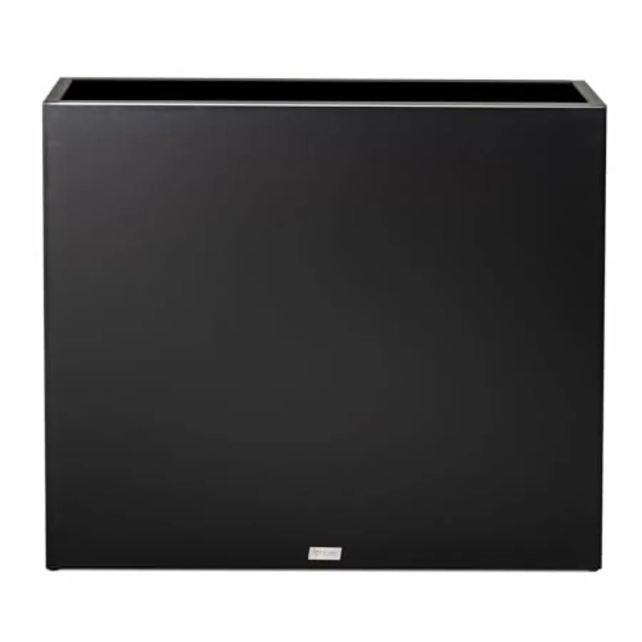 

Большой прямоугольный металлический ящик для растений (30x34x10 см), черный, с дренажными отверстиями, для сада и патио