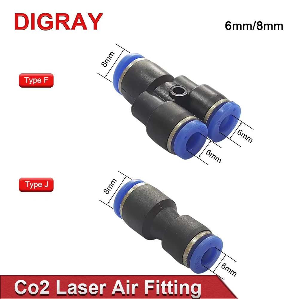 DIGRAY Laser Machine Gas Nozzle Air Regulating Diameter 6mm 8mm 10Pcs / Lots for Co2 Laser Head.