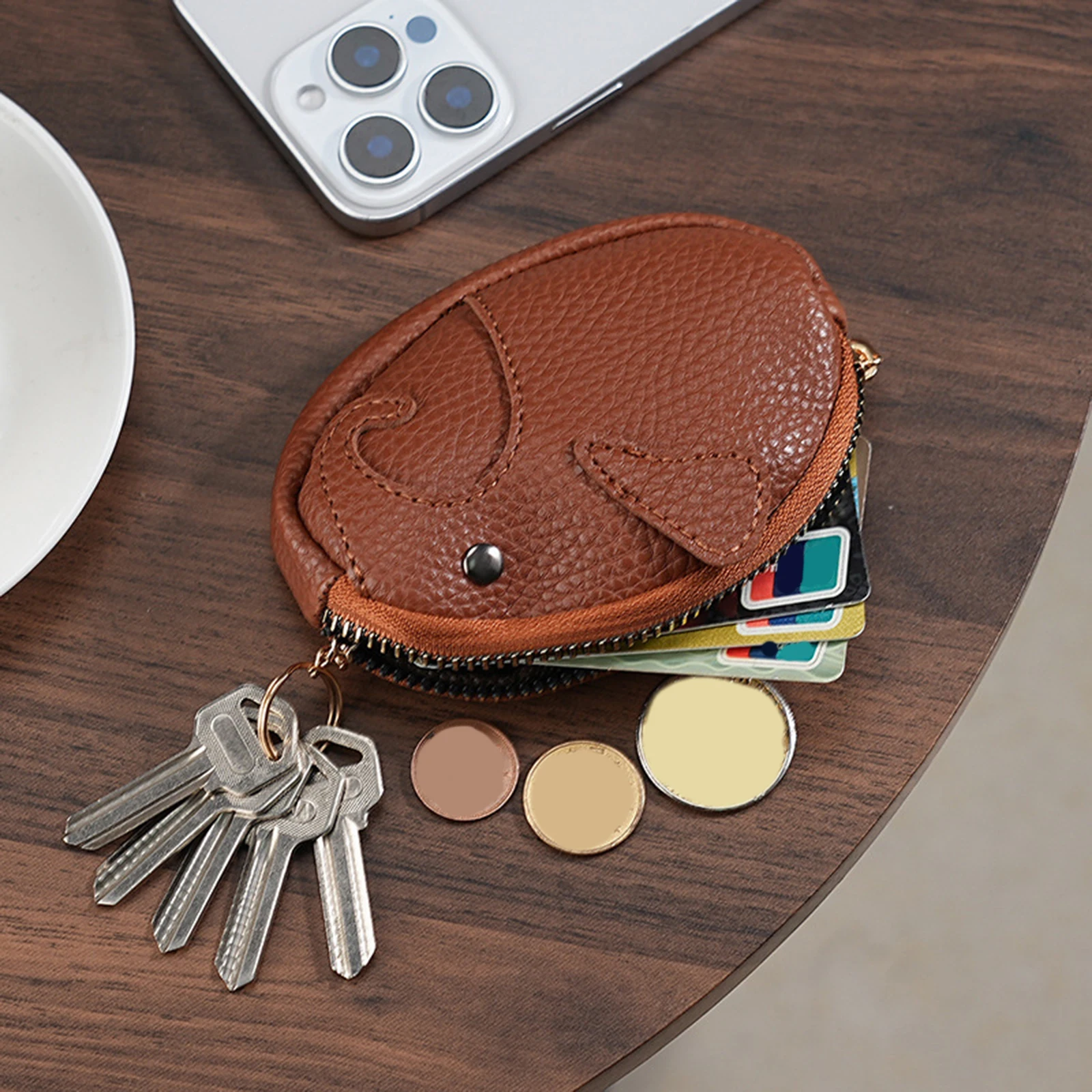 1 Piece Cute Cartoon Baby Elephant Mini Change Bag Wallet Creative Zipper Coin Bag Storage Bag