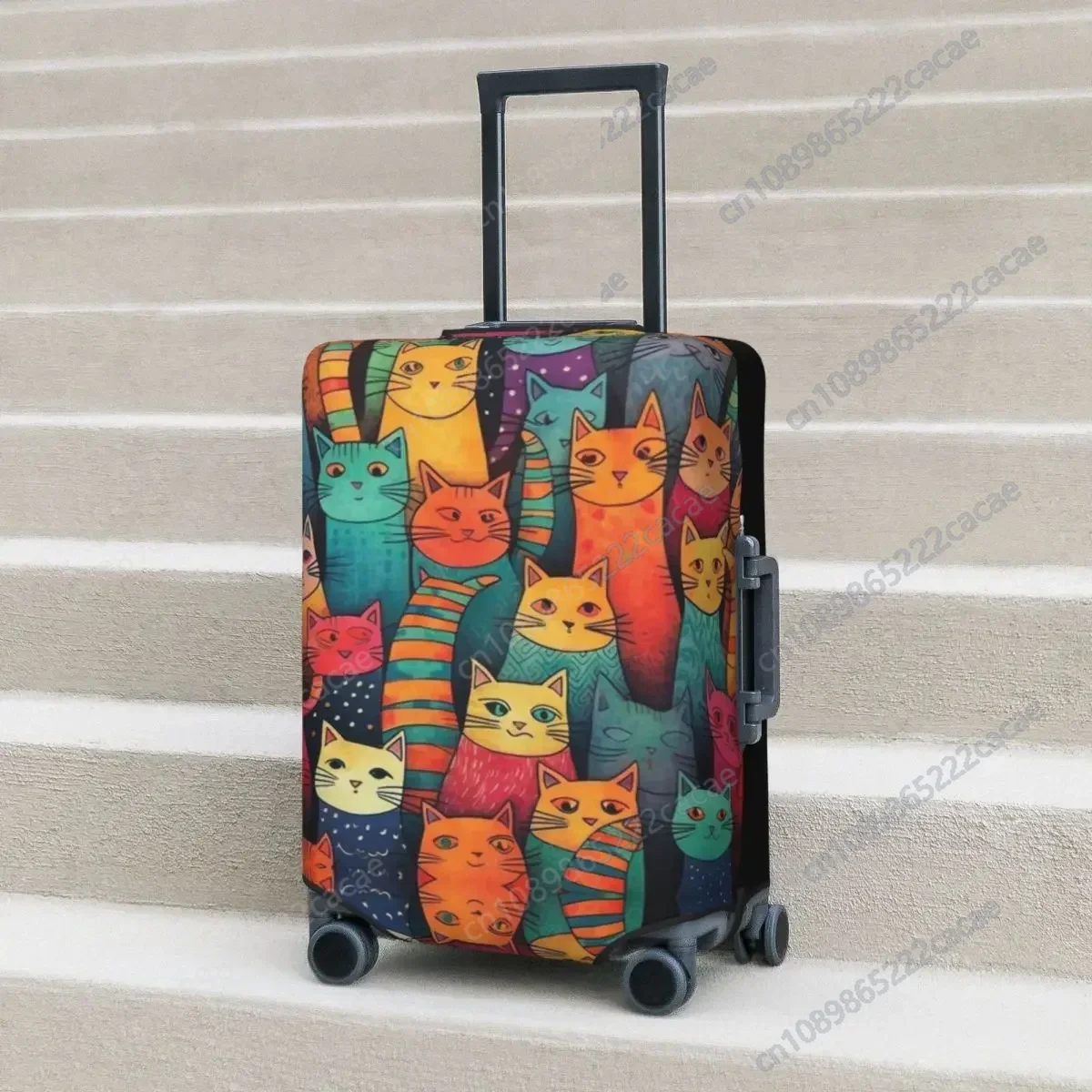 Cute Cats Suitcase Cover kawaii Animal Elastic Travel Protector Luggage Accesories Holiday