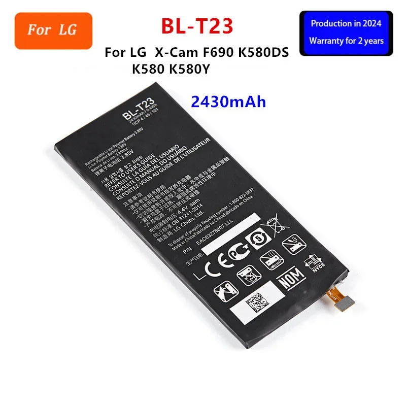 Original BL-T23 2430mAh Battery For LG X Cam X-Cam XCam F690 K580DS K580 K580Y BL T23 Mobile phone Batteries