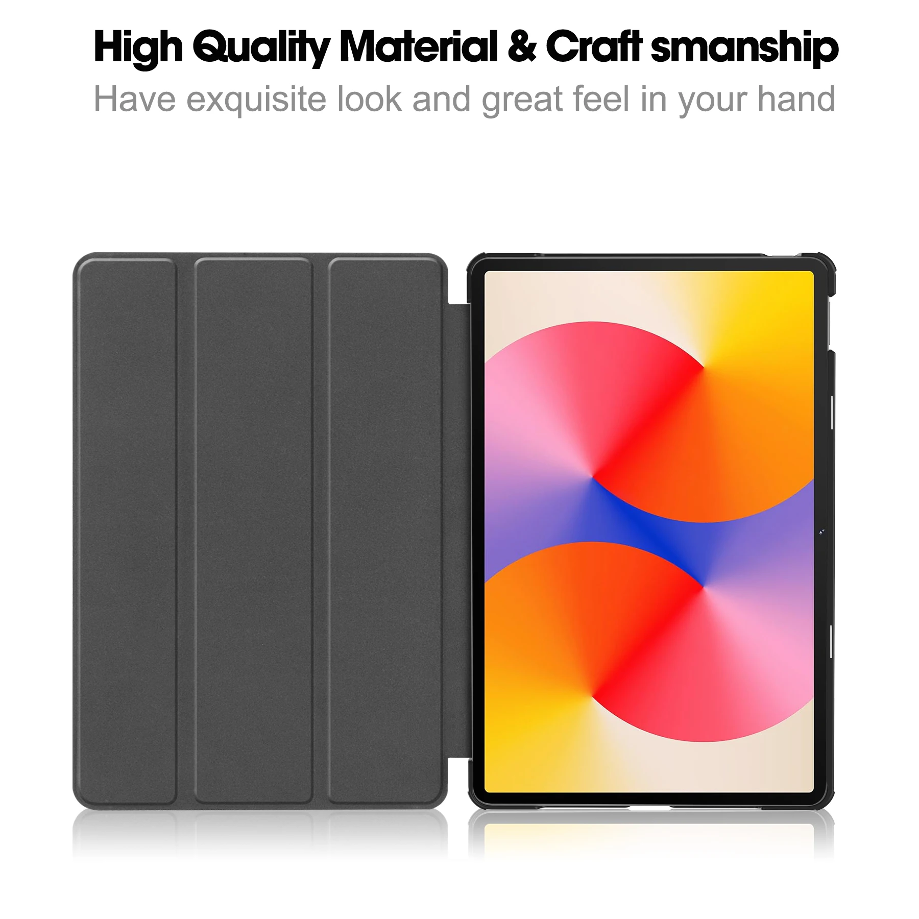 Funda pintada triple para Huawei MatePad SE 11 2024, PC dura de 11,0 pulgadas, funda de cuero PU de lujo con soporte, Capa ligera a prueba de golpes