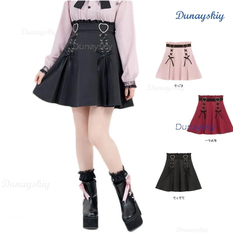 Jirai kei Lolita Girls Top Women Kawii Bow Blouse Pink Black Dress Skirts Long Sleeve Shirt Y2K Cute Japanese Student Suit