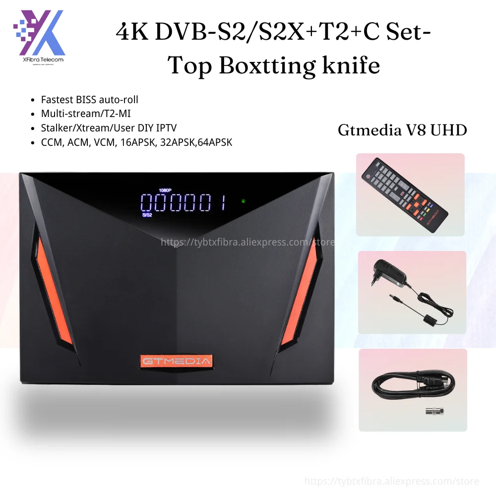 

GTMEDIA V8 UHD Receptor Support DVB-S/S2/S2X+T/T2/Cable/ATSC