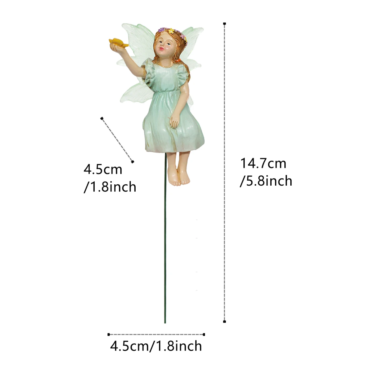 1pc Mini Fairy that attracts butterflies Garden Figurines, Resin Angel Statue Garden Figurines Fairy Statue, Garden Decoration,M