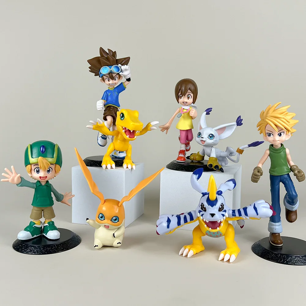 8 Uds Anime Digimon figura de aventura Yagami Taichi Ishida Yamato Yagami Hikari Takaishi Takeru modelo de acción juguetes de decoración de PVC
