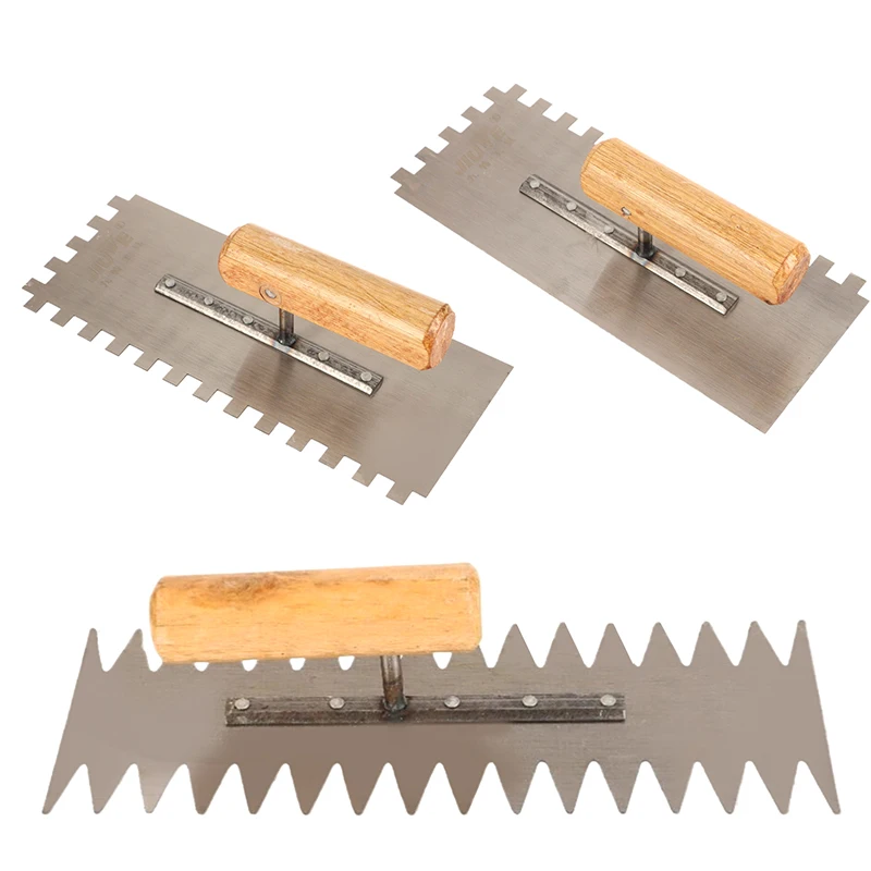 1PC Toothed Knives Ceramic Widened Large Boards Tile Tiling Tools Masons Serrated Trowels Workers Auxiliary Plastering Decor