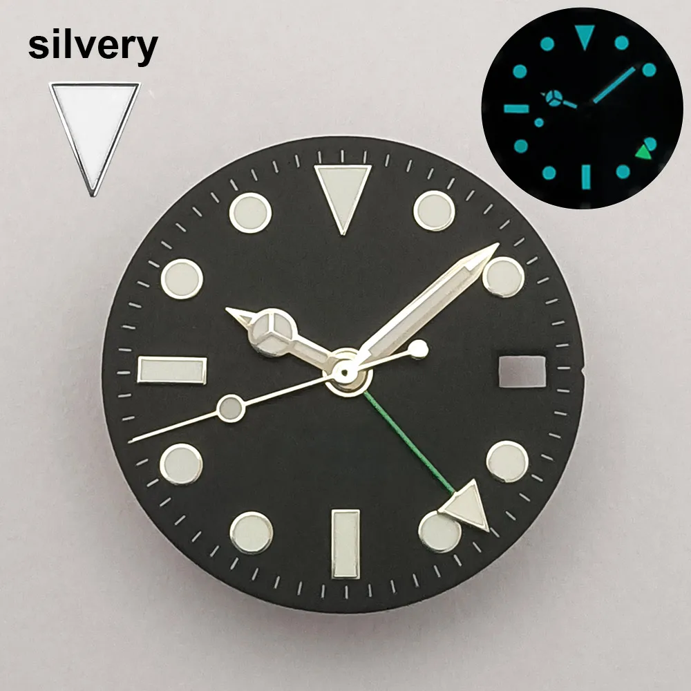 28.5mm GMT watch dial watch hands bgw9 Luminous suitable for NH-34 movements watch accessories watch assembly