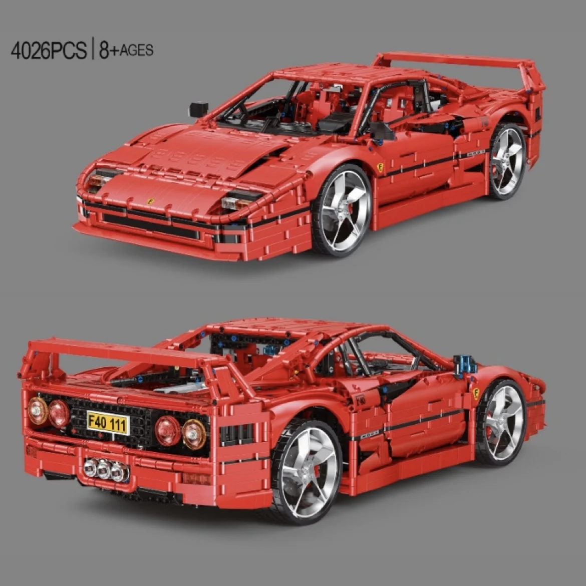 New 1:8 scale 40th Anniversary Edition F40 MOC-140629 Supercar Racing Car Building Block Bricks Educational Toy Birthdays Gifts