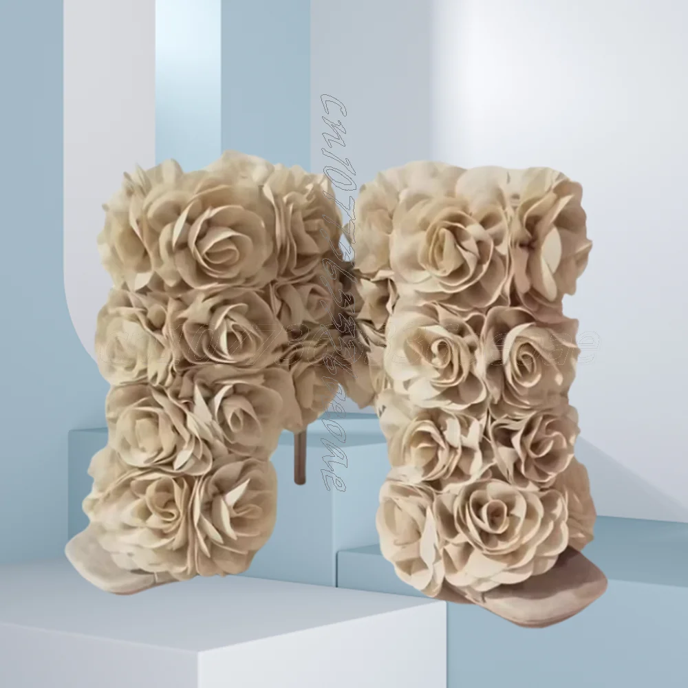 الوردي الأزهار مزين SquareToe أحذية نسائية مع رقيقة أحذية عالية الكعب الجلد المدبوغ سطح صنادل مماشي للموضة 2025 Zapatos Para Mujere