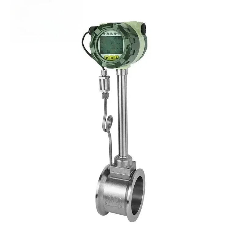 Integrated Temperature Pressure Compensation Vortex Steam Compressed Air Gas Liquid Flowmeter Stainless Steel 304/316 Accuracy
