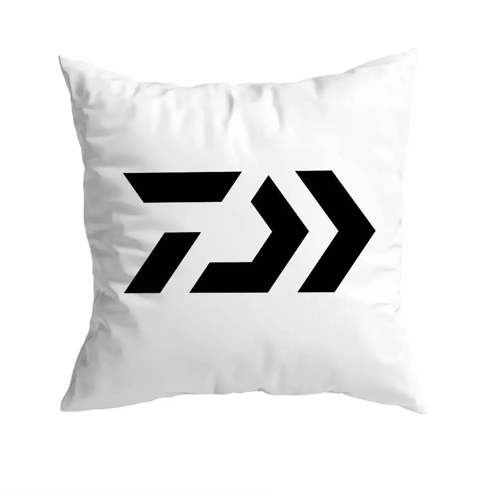 D-DaiwaS Fishing Logo Pillow Case Anti-dustmite Pillowcase Invisible zipper silky short plush Sofa cushion cover