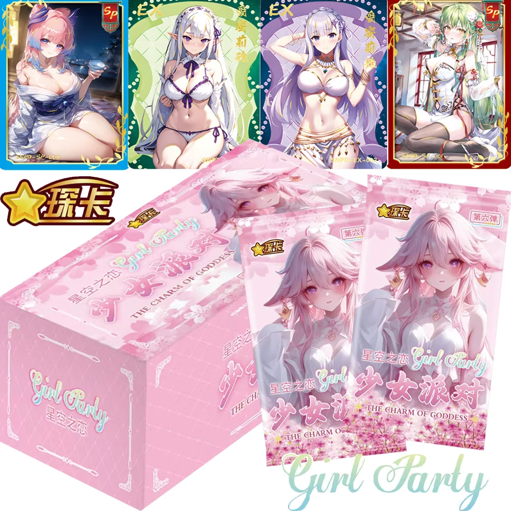 

Girl Party Goddess Story Collection Cards for Kids Anime Character Charm Temptation SNR EX SP Portrait Cards Box Popular Gifts