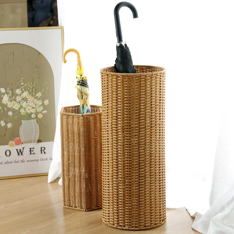 

Rattan-Look Multi-Purpose Storage Basket, 3-in-1 for Umbrella Stand Plant Pot Cover & Yoga Mat Holder Nordic Home Decor