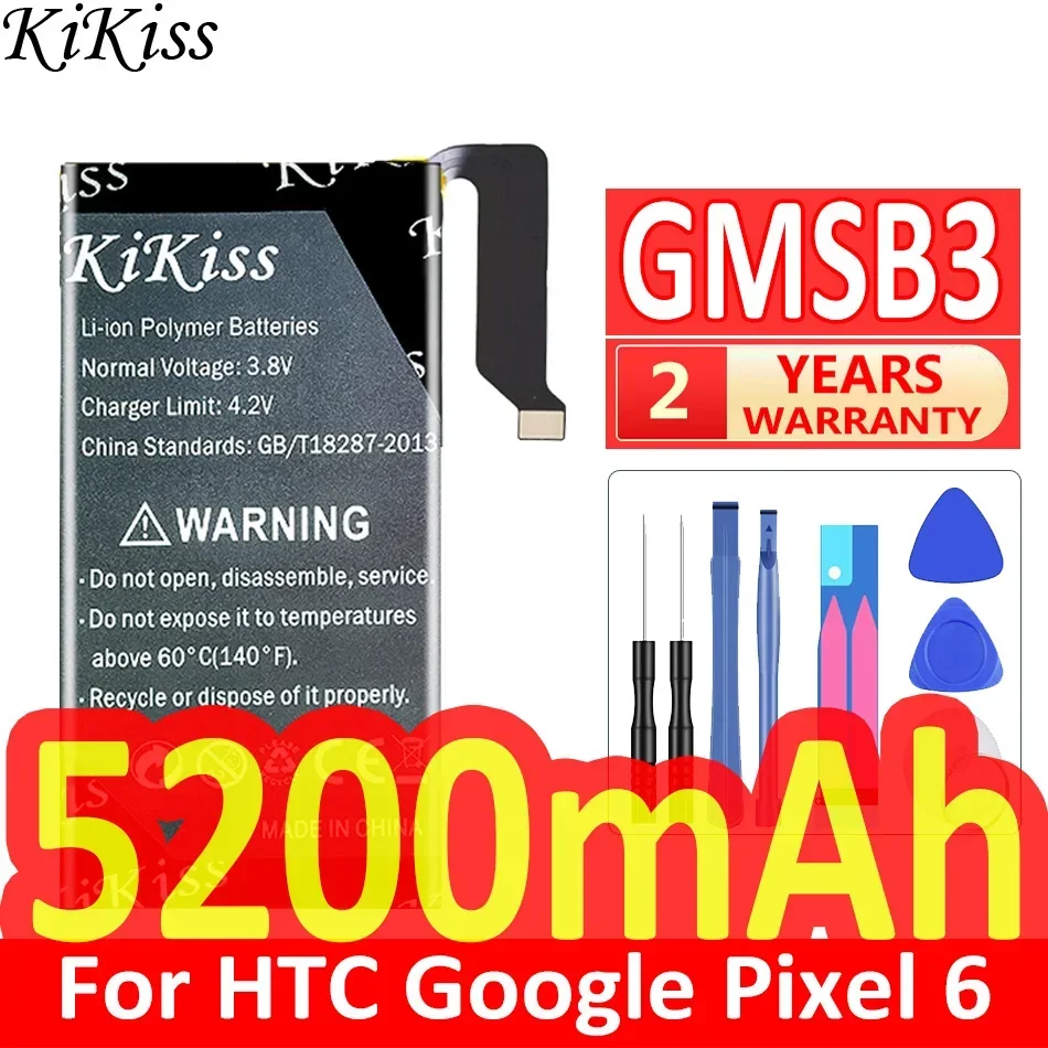 5200mAh/5800mAh KiKiss Powerful Battery GMSB3 G63QN For HTC Google Pixel 6 Pro Pixel6 Pro 6Pro