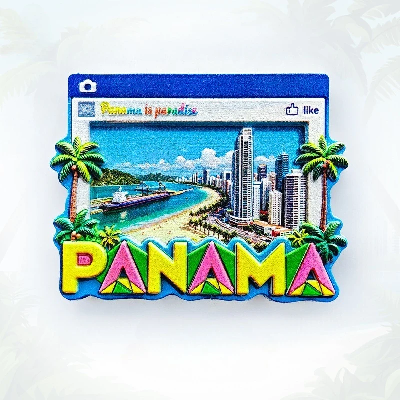 Panama City Fridge Magnet - Stylish 3D Chat Bubble & Beach Souvenir Unique Urban Coastal Gift for Travel & Modern Decor