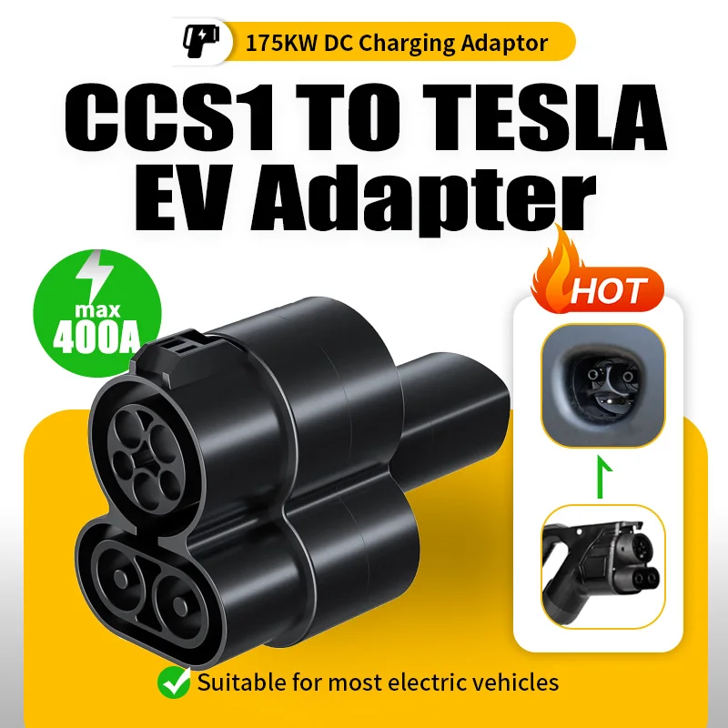 CCS1 to Tesla EV Adapter 400A DC Fast Charging Convertor 175KW CCS Combo1 to TPC Adaptor Compatible NACS Model 3 Y S X Car