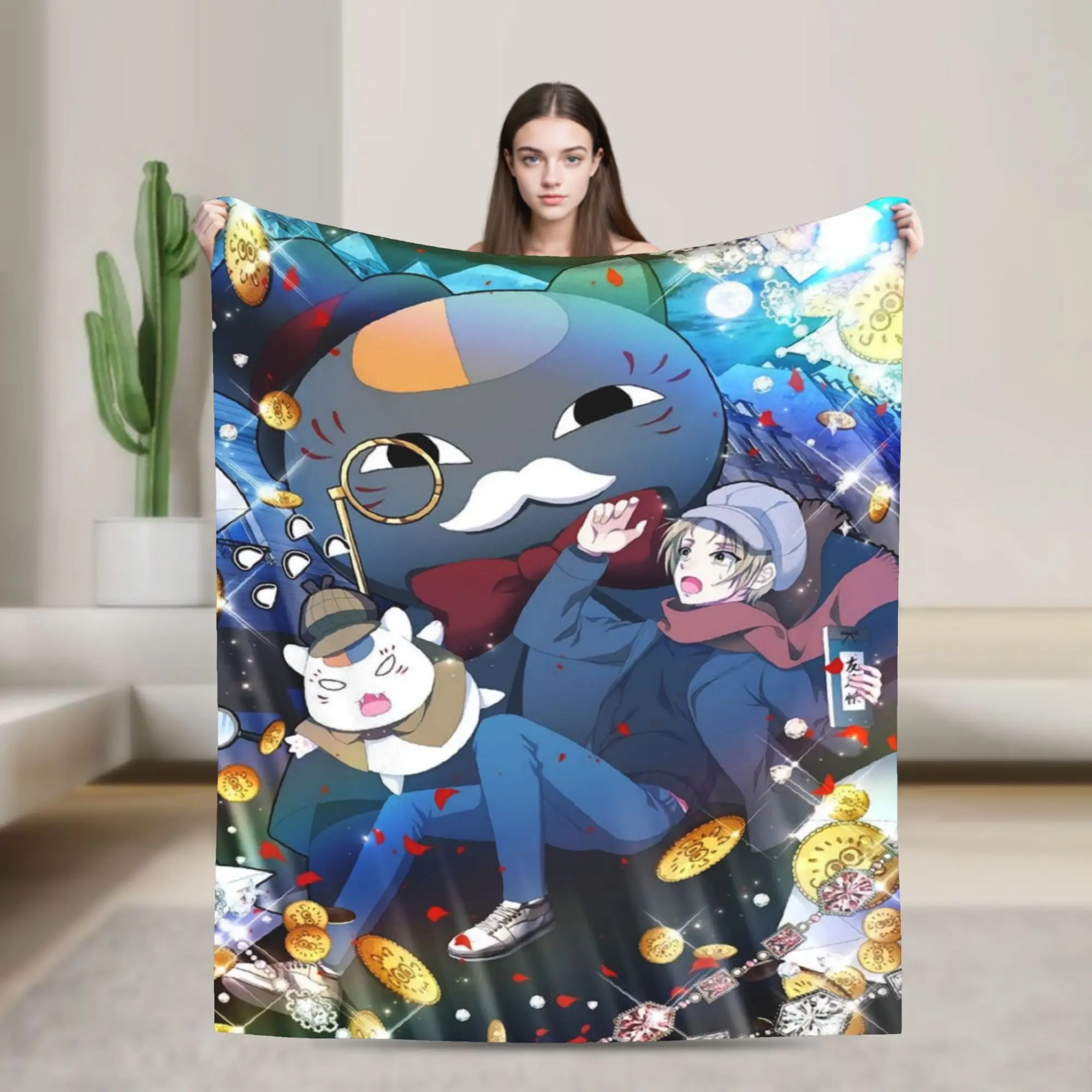 anime N-Book Friends N-Natsume Blanket Quality Super Warm  Throw Blanket Winter Decorative Home Decor Street Trend Bedspread
