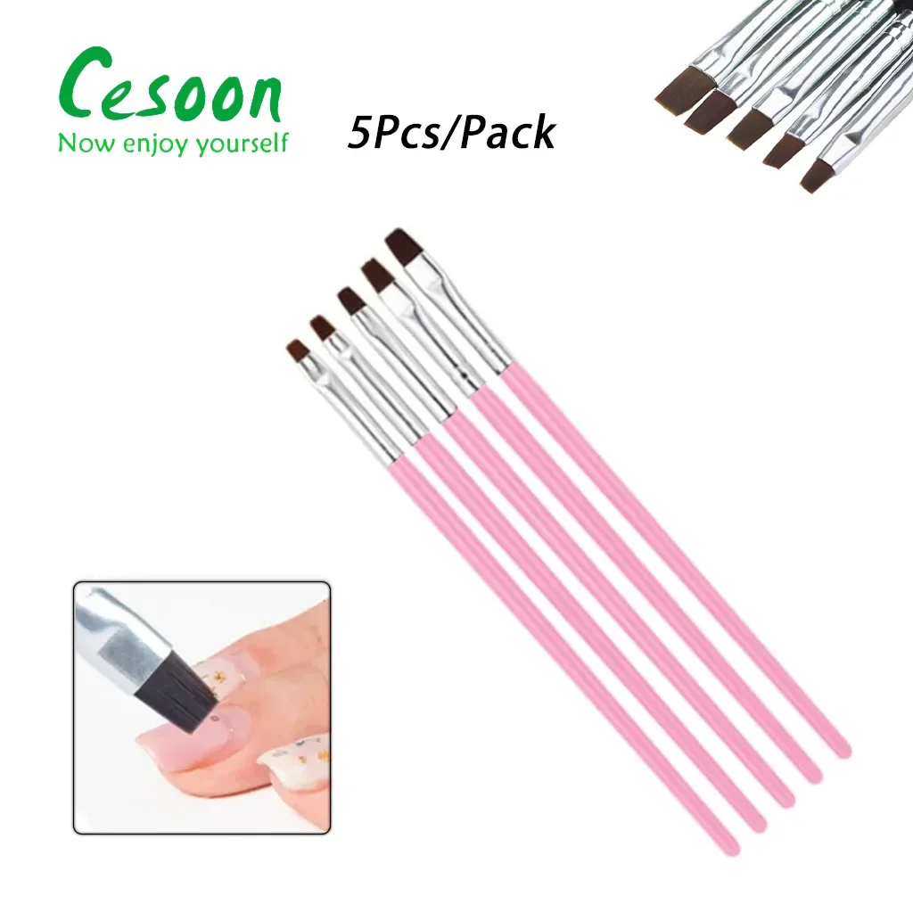 5Pcs Dental Resin Brush Pens Shaping Nylon For Adhesive Porcelain Teeth Dentistry Shaping Composite Cement ail Art Acrylic Tools