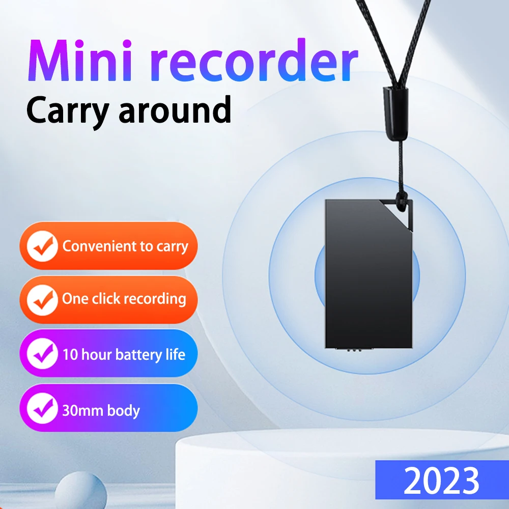 Ultra-Thin Mini Voice Recorder 8/16/32GB Sound Recorder Professional Sound Activated Dictaphone Noise Reduce Record MP3 Player