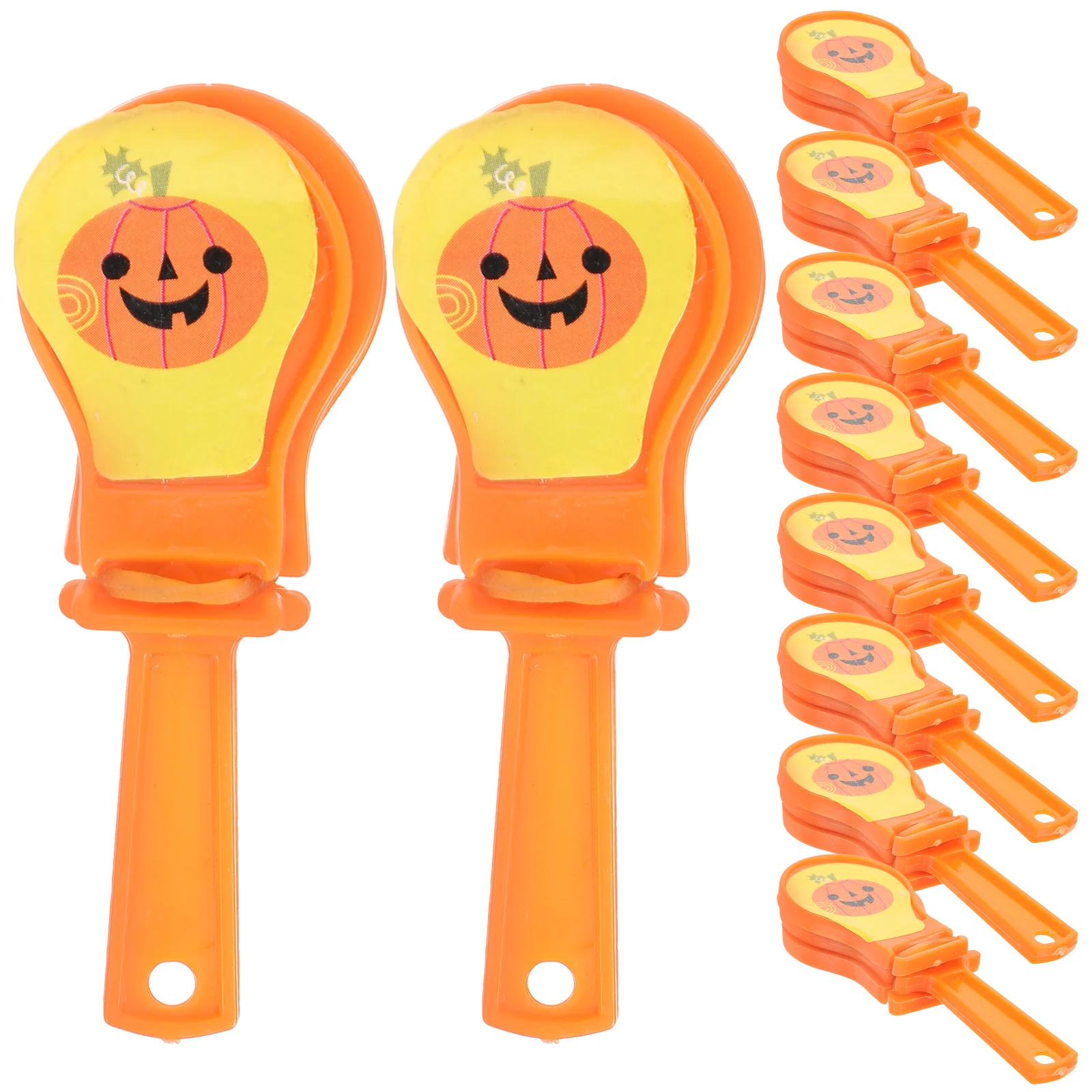 10 Pcs Halloween Pumpkin Head Hand Toy Clappers Noisemakers Mini for Party Prank Plastic