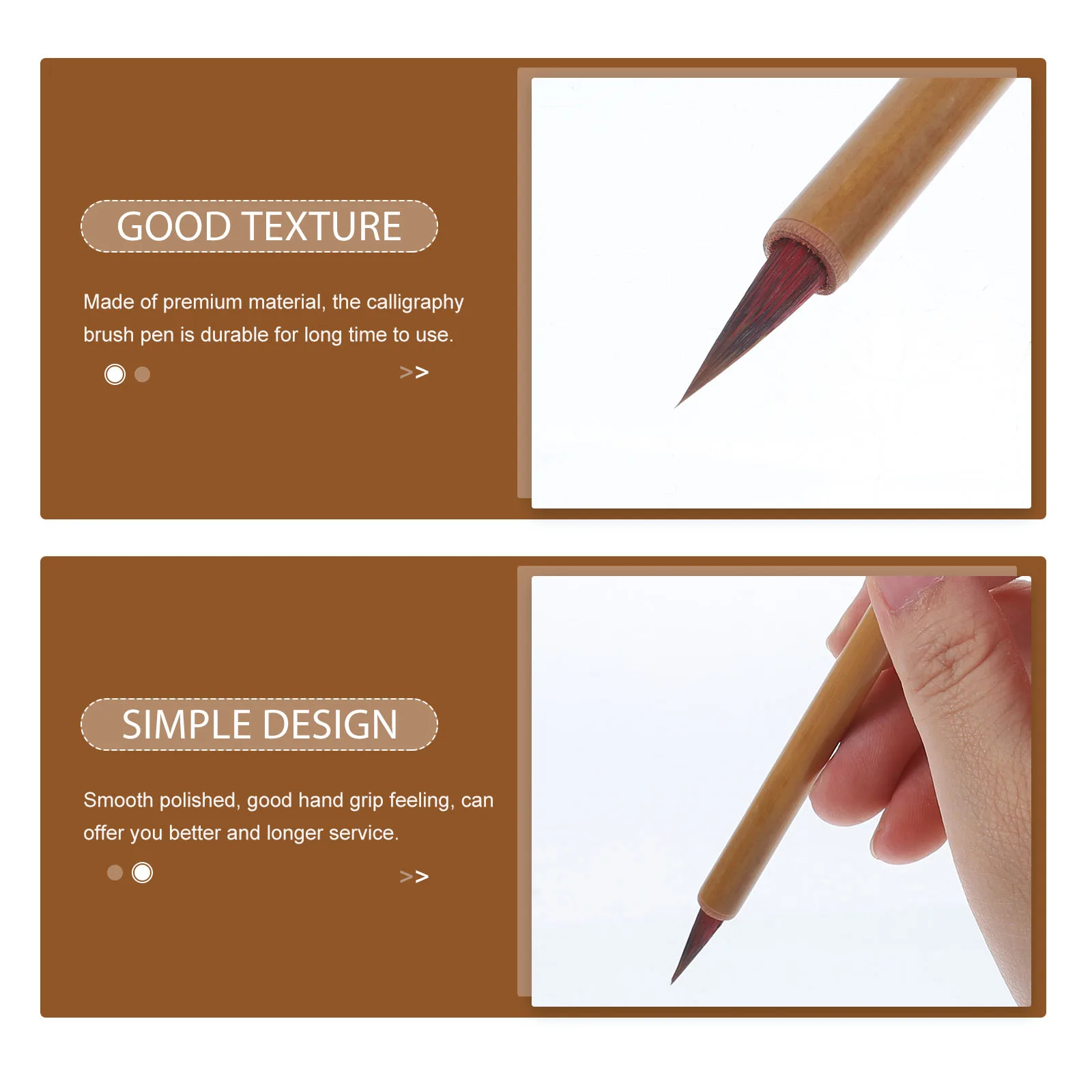 

3pcs Calligraphy Brush Pens Bamboo Holder Small Size Long Writing Brushes for Painting Student Art Stationery