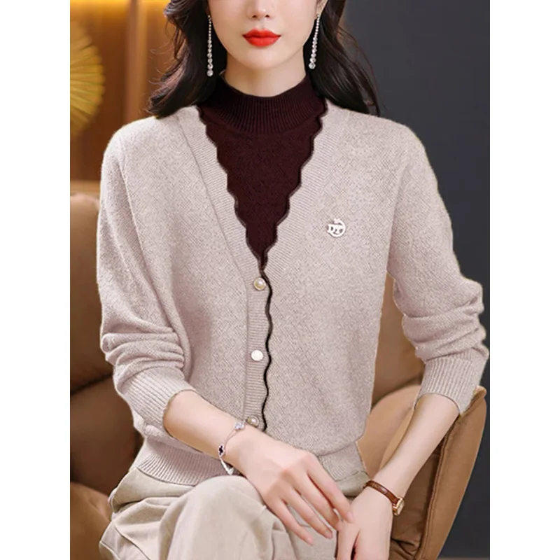 Women Clothing Knitted Vintage Thick Sweaters Autunmn Winter Fashion Casual Loose Tops Office Lady Chic All-match Pullovers