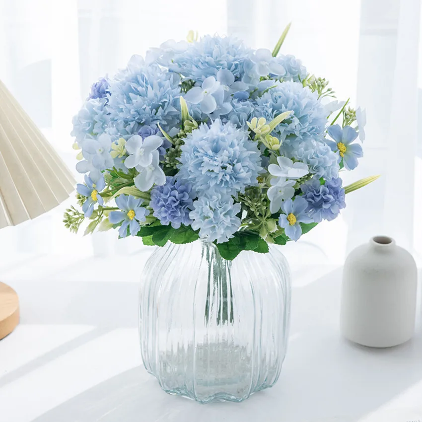 Künstliche Blumen Seidenlila Kugelchrysantheme Hochzeitskranz Heimdekoration Festival-Deko DIY-Geschenke Brautsträuße Gartenparty – Detail 5
