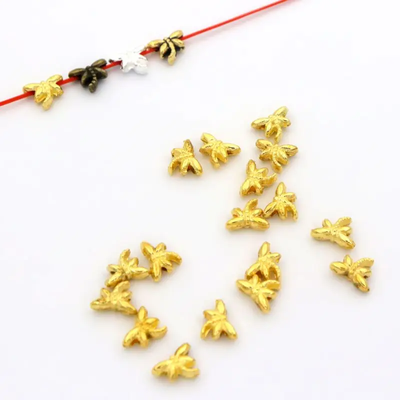 Mix Tibetan Silver Gold Color Small Dragonfly Metal Spacer Loose Bead For Jewelry Making Diy Bracelet Accessories Wholesale