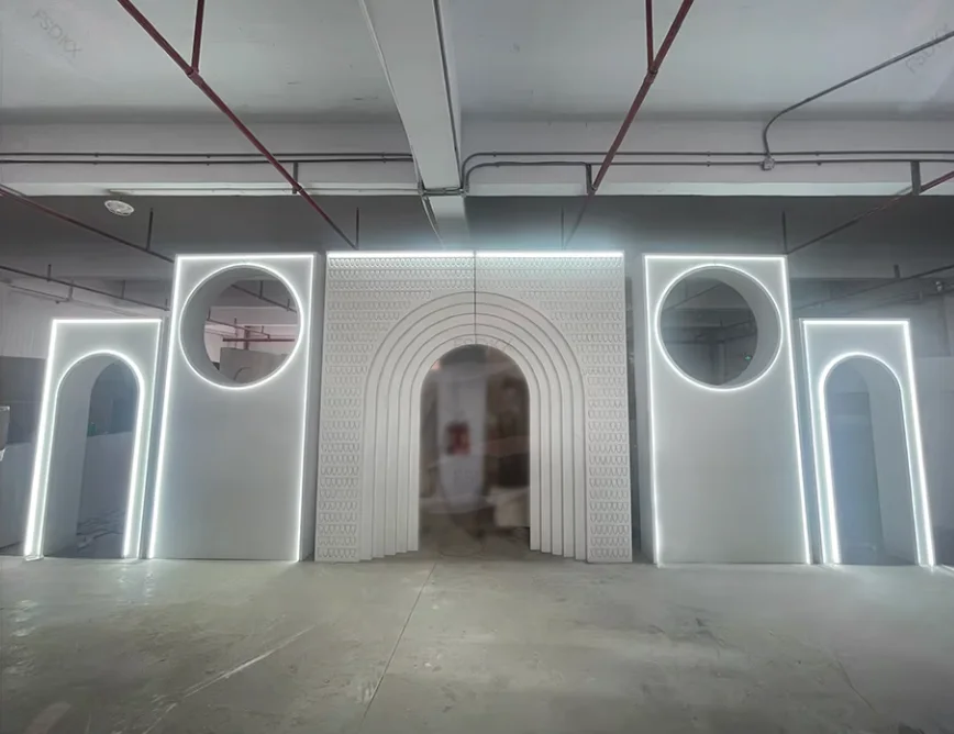 Customized Led Light Wedding Backdrop Wall Wedding Arch Acrylic Background for Wedding Events Ceremony Party Decoration
