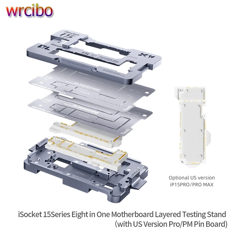 Qianli iScoket Motherboard Tester Fixture With Middle Frame BGA Reballing For iPhone 14/15 Pro MAX Logic Board Function Test