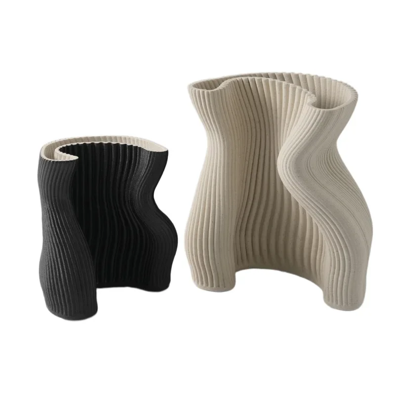 Ceramic flower ware creative irregular vase modern simple living room desktop dried flower arrangement ornament