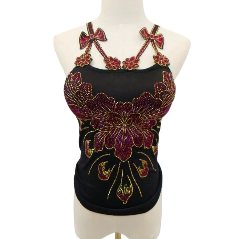 Summer Women Bead Work Camis Femme Padded Camisole Lady Sexy new colorful bead tops