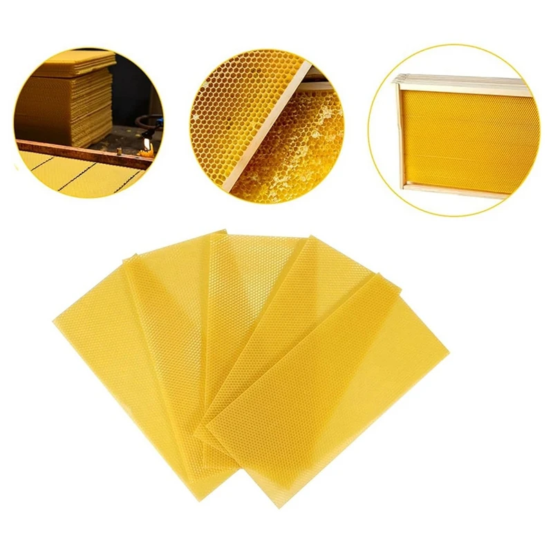 30Pcs Beeswax Sheets, Natural Wax Foundation For Bee Frames, Bee Foundation Sheets For Candle Making (16.34 X 7.68Inch)