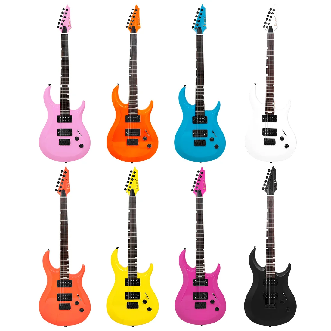 IRIN 6 Strings Electric Guitar 24 Frets Oguman Body Maple Neck Colorful Electric Guitarra with Bag Wrench Connection Cable