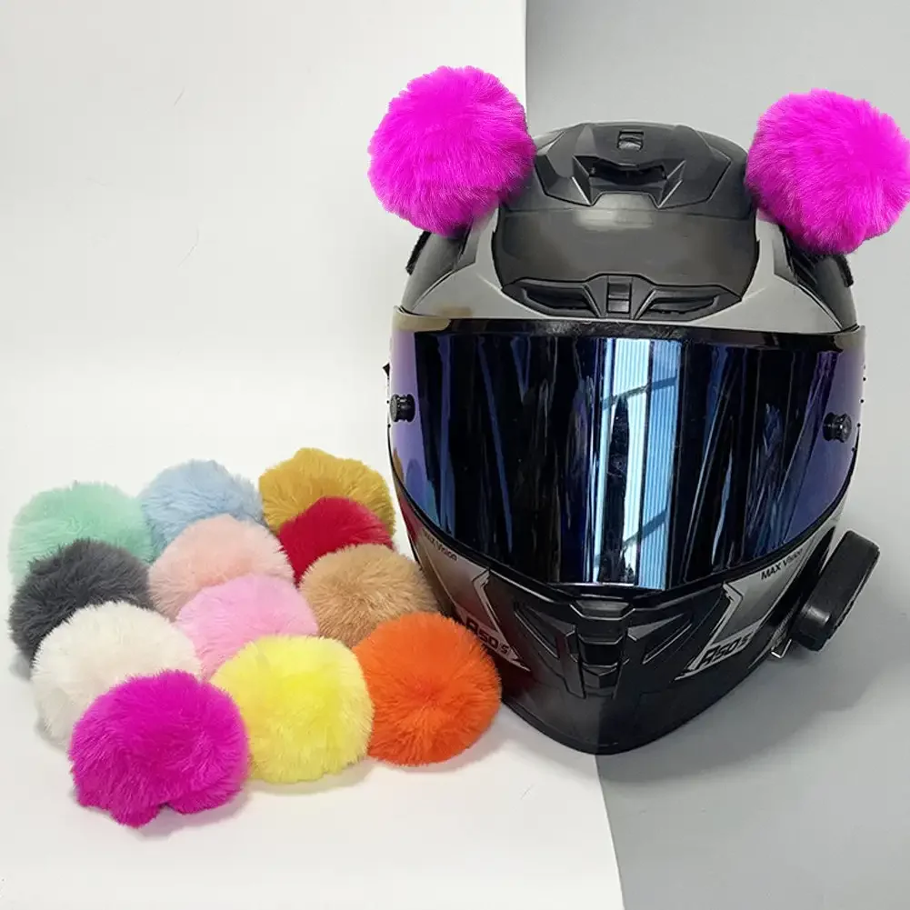 Bolas de orejas de gato de felpa para casco de motocicleta, decoración creativa para casco de Motocross, accesorios adhesivos de estilo de cosplay,