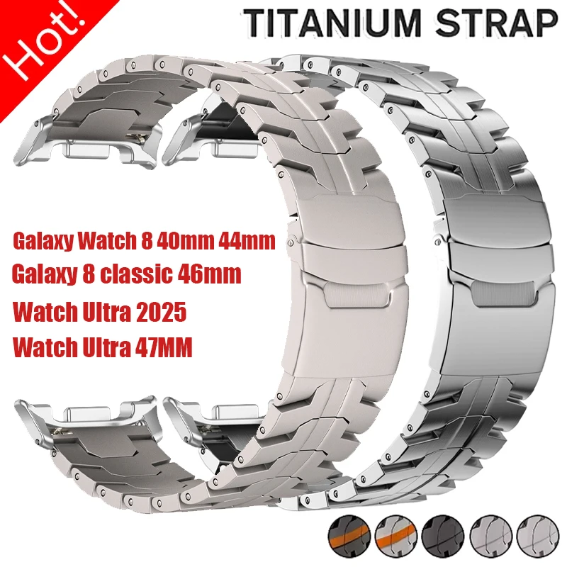 Titanarmband für Samsung Galaxy Watch 8 40mm 44mm Ultra 2 Correa Edelstahlarmband für Galaxy Ultra 47mm/8Classic Uhrenarmband
