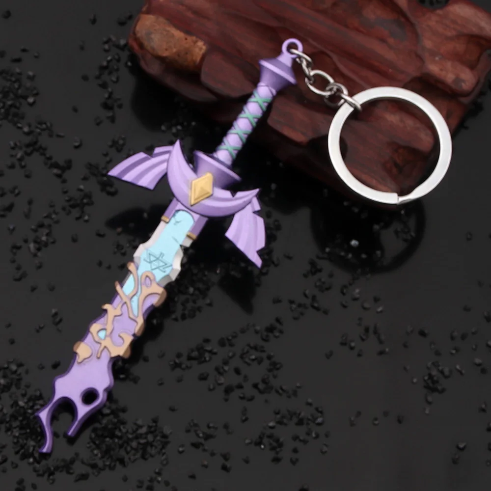 Game Zeldas Master Sword Model Keychain Breath of The Wild Metal Pendant Keychain for Men Women Car Bag Jewelry Gift