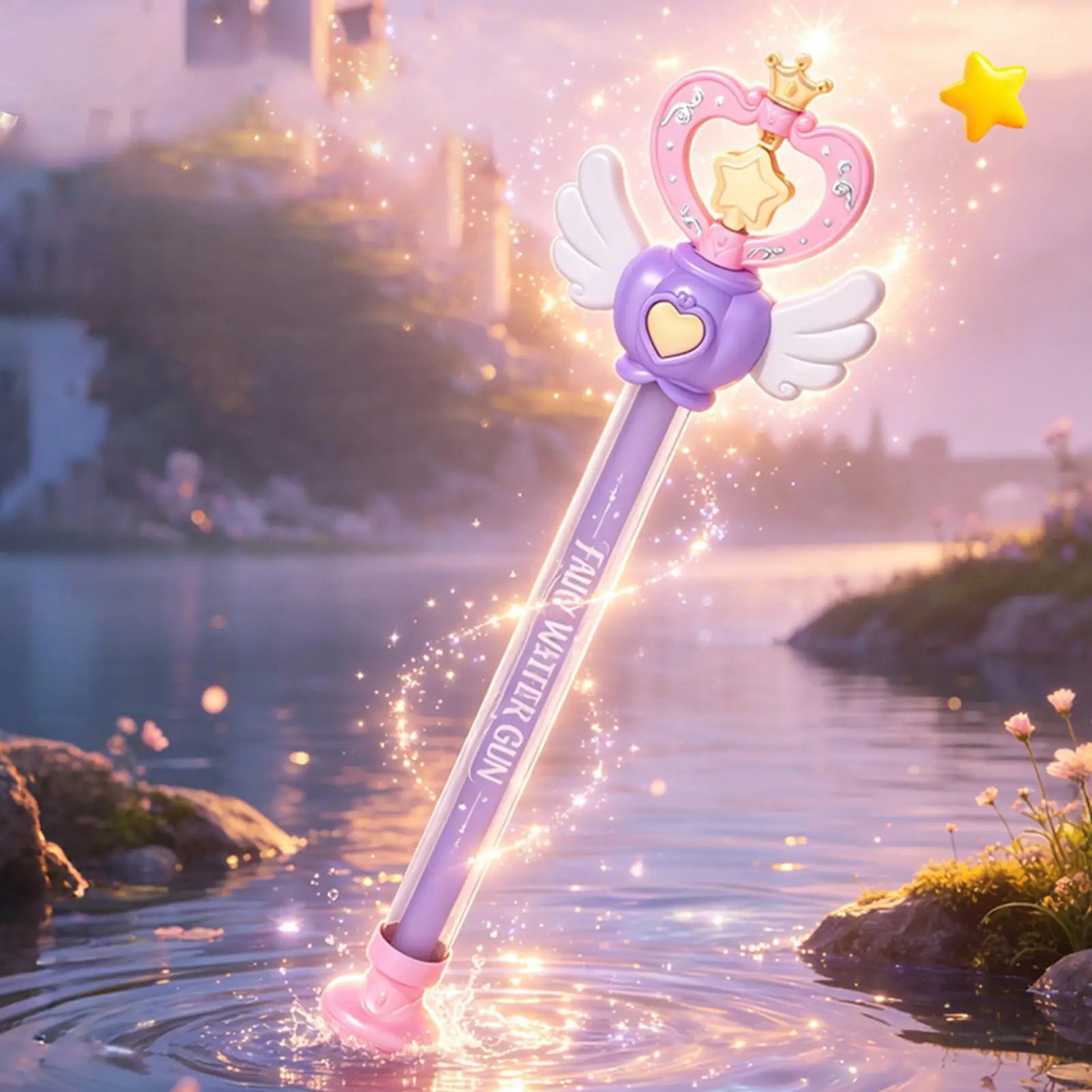 

Water Toys For Kids Pull-type Interactive Fight Game Fairy Wand Design Water Spraying Bath Toy For Boy Girl Summer Outdoor
