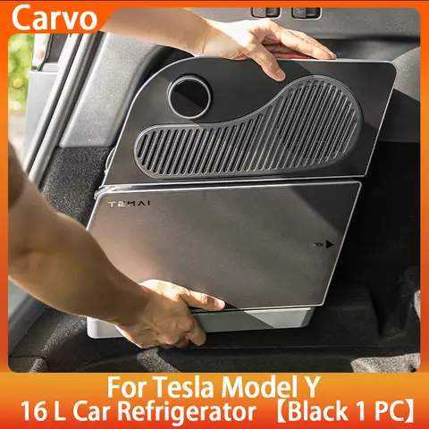 For Tesla Model Y & Juniper 2025 16L Car Fridge, Portable Compressor Freezer 5-Seat Camping Cooler, Travel Food Fresh Keeping