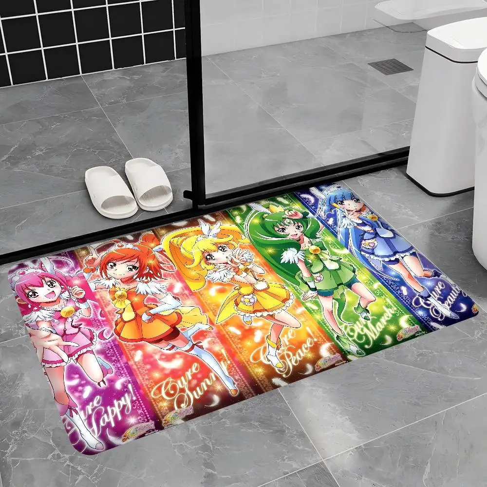 totesMagical Girl S-Smile P-Precure Anime Floor Mat Rectangle Anti-slip Home Soft Badmat Front Door Indoor Outdoor Mat Doormat