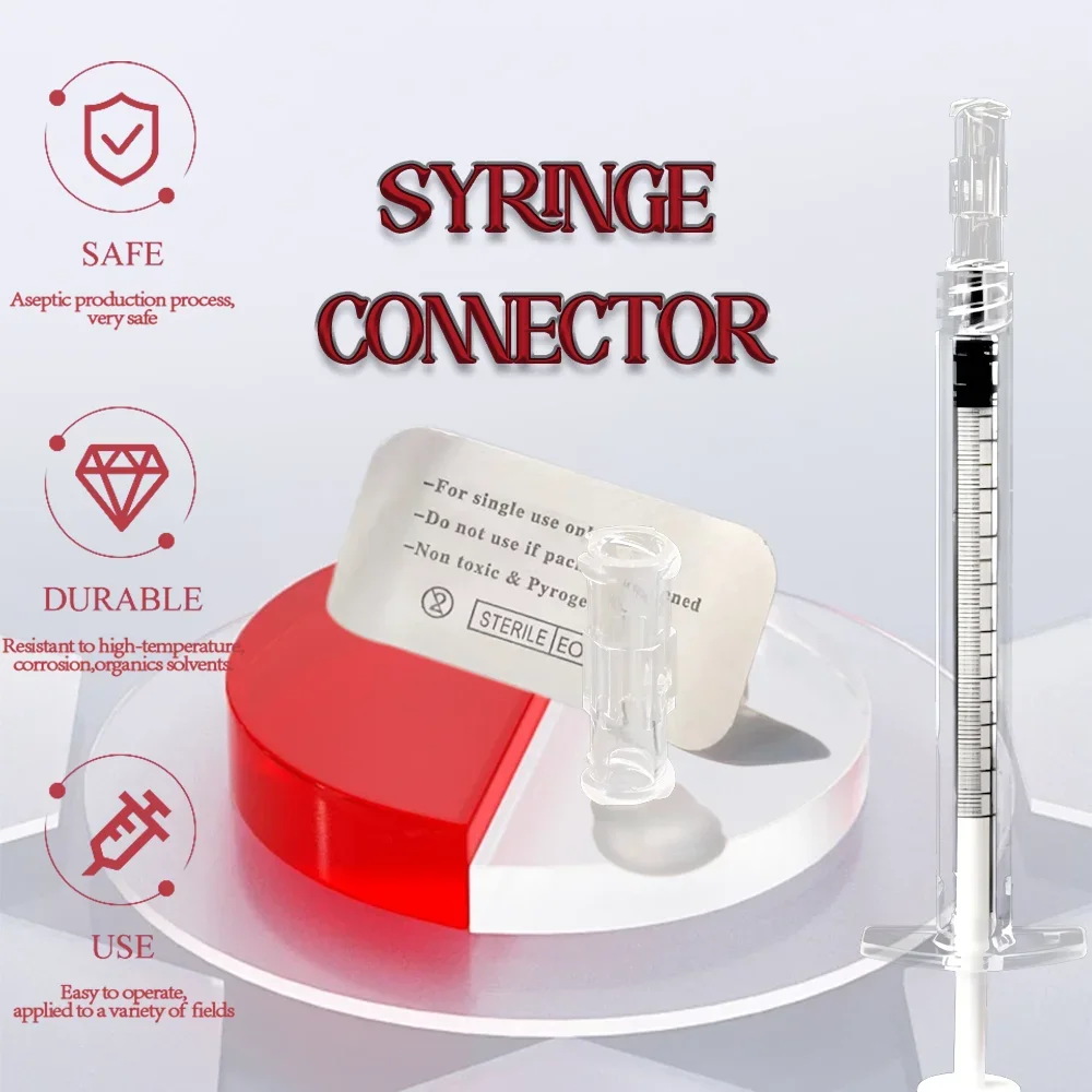 

50/100/200 Pcs Double Male Luer Connecting Syringe connector Sterile Transparent For Pneumatic Parts Leak Proof Luer Connector