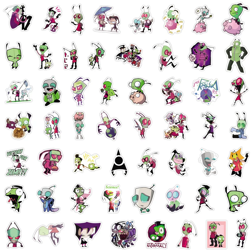 110 pçs invader zim graffiti adesivos conjunto estético bonito decalques scrapbook diário telefone portátil adesivos à prova dwaterproof água ﻿
